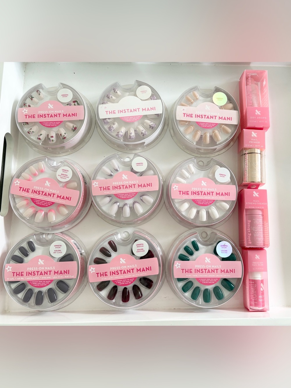 New Olive & June press on nail kits + accessories bundle: 13 items total